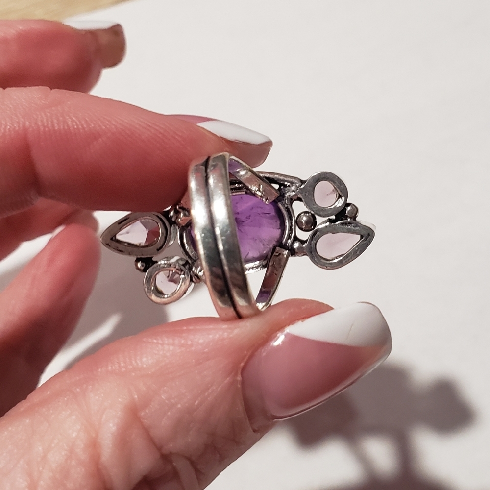 Amethyst Gemstone 925 Silver Ring, Unique Ring, S… - image 8